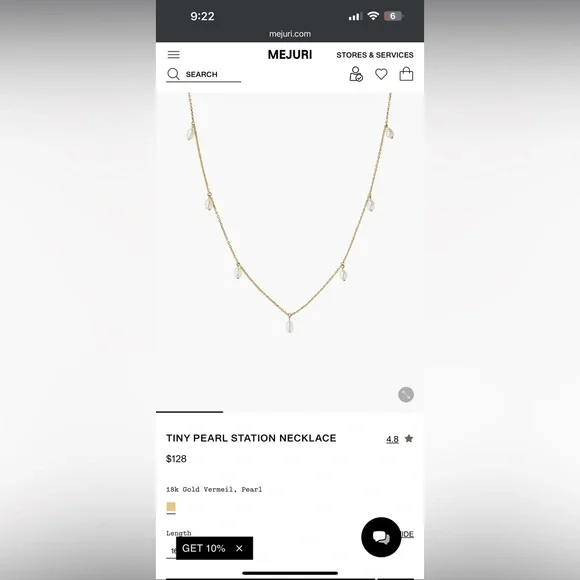 Mejuri TINY PEARL STATION NECKLACE - Picture 3 of 3